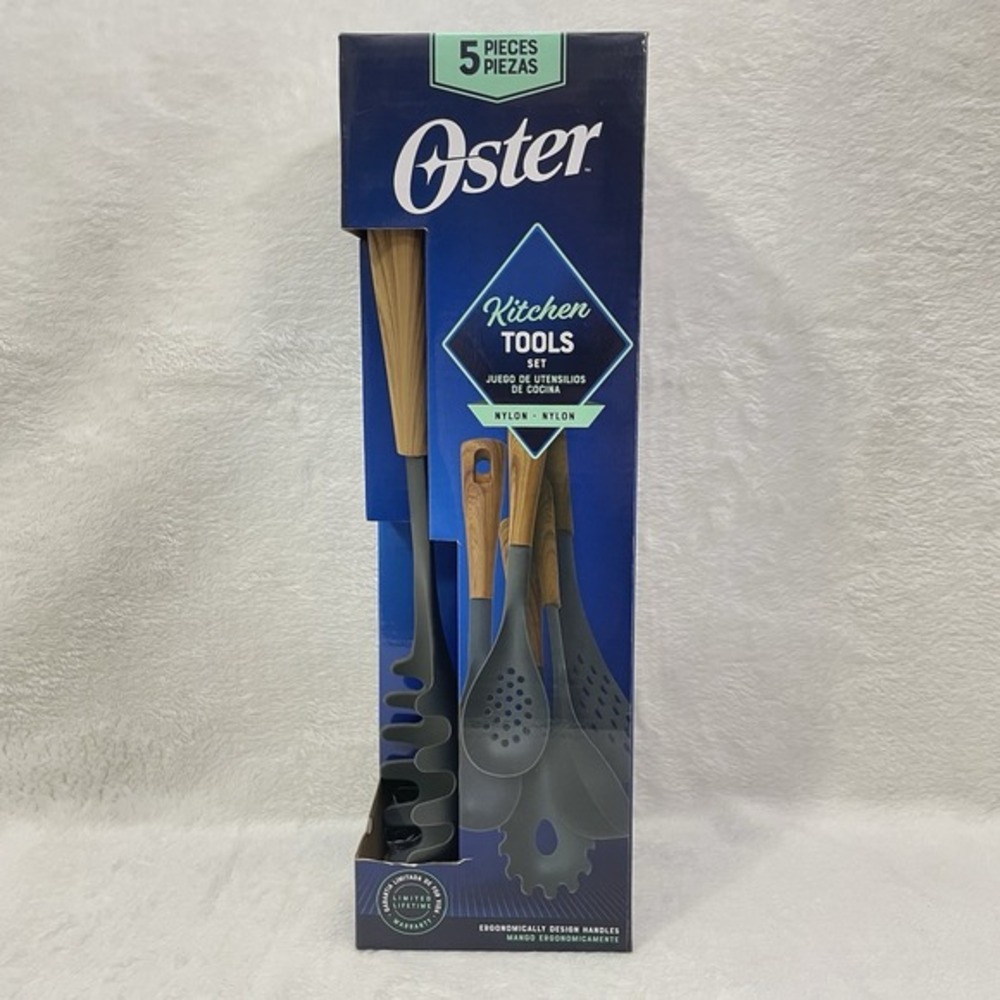 Oster Everwood 5‎ Piece Nylon Kitchen Tools Utensil Set New in Box Ergonomic